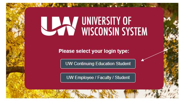 UW log in page image