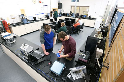 Students working in plastics engineering lab