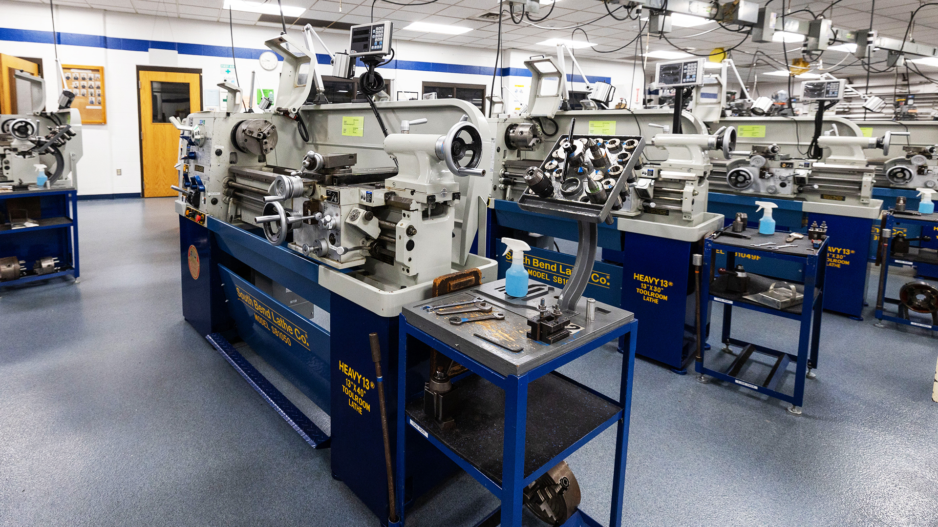 Gearhead Lathes in the Metal Forming and Finishing Lab at UW-Stout