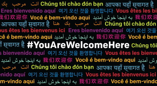 You are welcome here banner