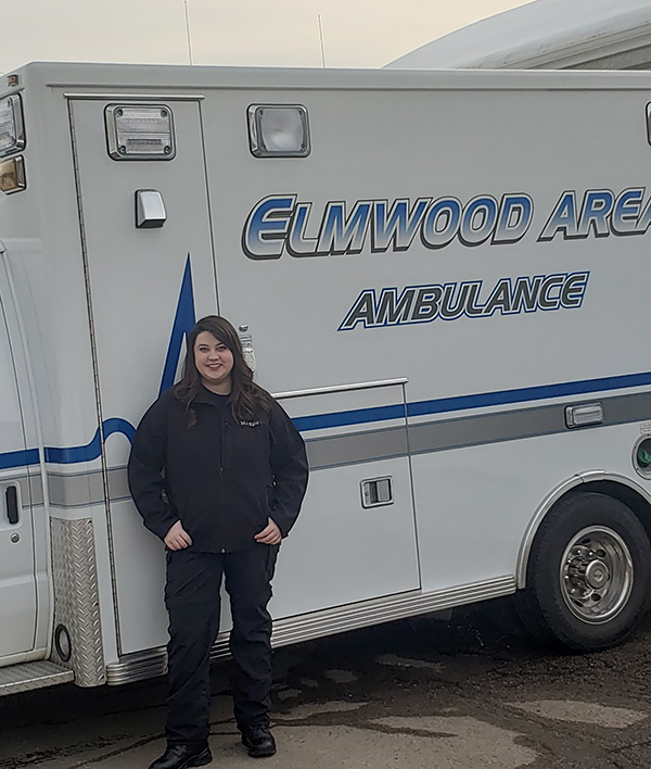 Friermuth is a volunteer EMT in her hometown with Elmwood Area Ambulance, as well as with Durand Municipal Ambulance and Dunn County First Responders.