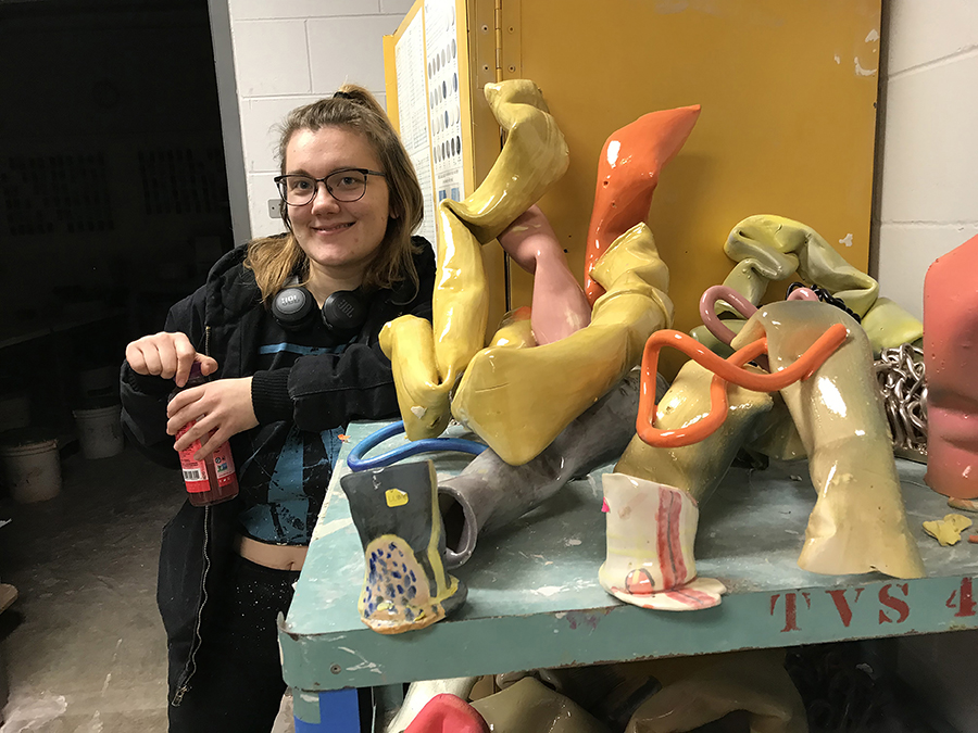 Emily Gordon, of Woodbury, Minn., loves working with clay and creating ceramic sculptures.