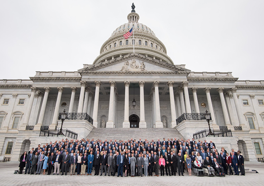 Golf industry representatives gather May 1 on the capitol steps in Washington, D.C., during National Golf Day.