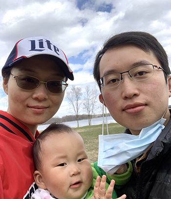 Liang Wu, with his wife, Jue, and son, Aaron.
