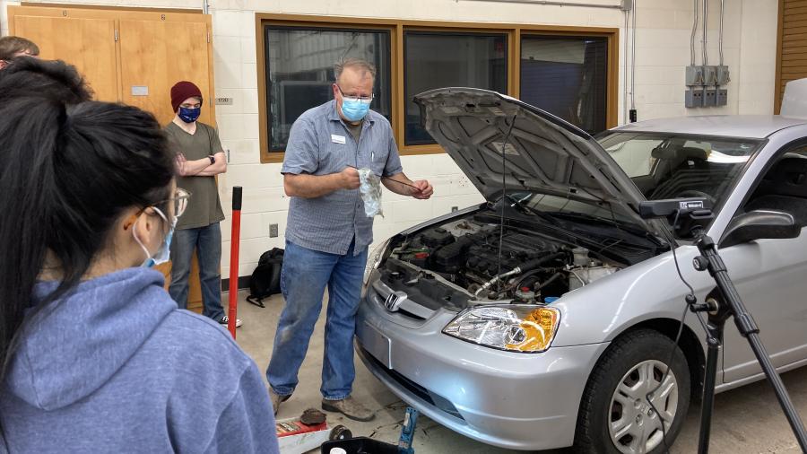 Adulting 101 helps prepare students for life outside of college and the classroom, such as learning about basic vehicle maintenance.