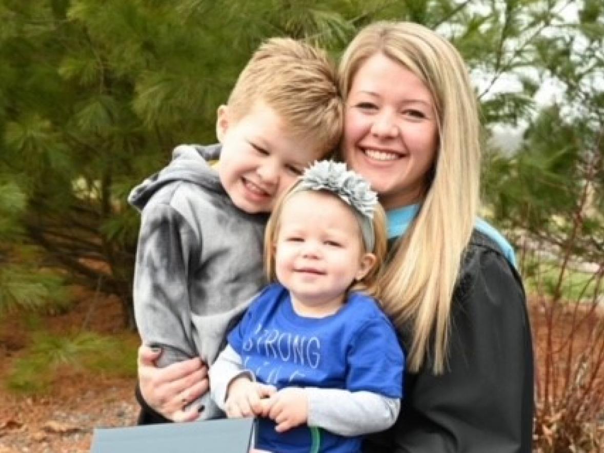 Kayla Correll with her children.