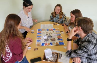 Students game testing for a study abroad course